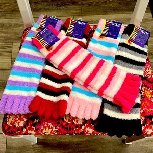 YELETE Striped Toe Socks LOT/5 Pairs ALL NWT